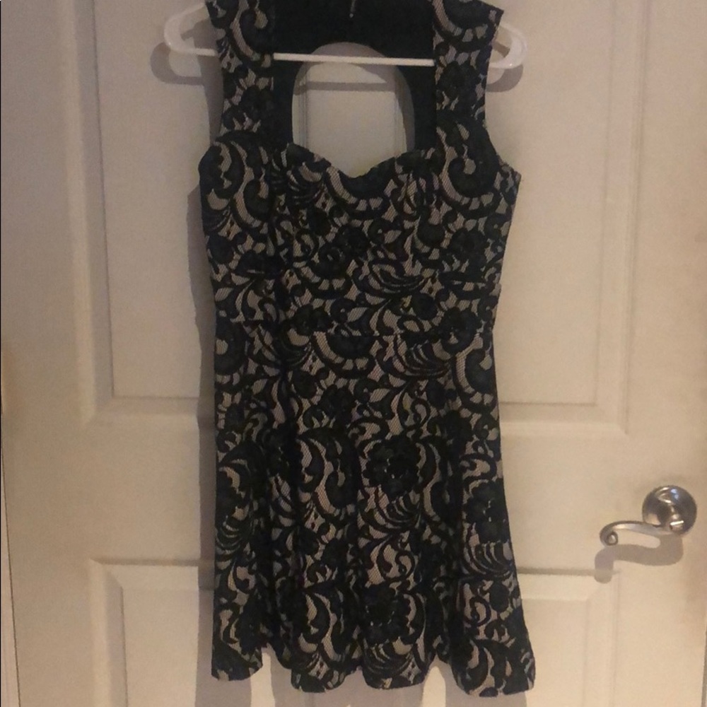 Lace fit and flare dress